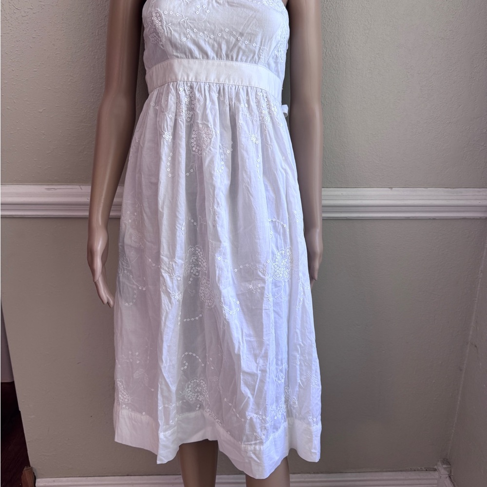 Zara Basic Elegant White Spaghetti Strap Dress Si… - image 4